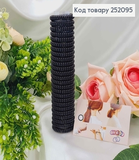 Резинка пружинка, 4см, глянцева, Чорна 252095 фото