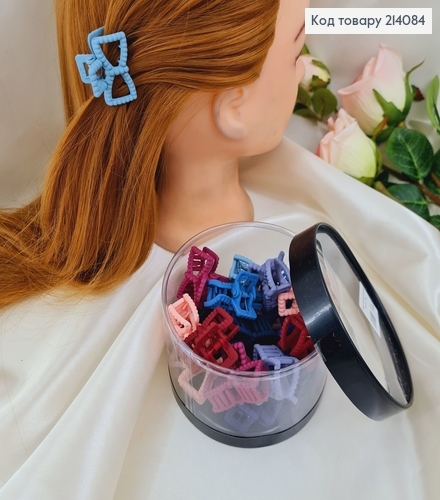 Краб пластик цветные бантик 3,5см  214084 фото 1