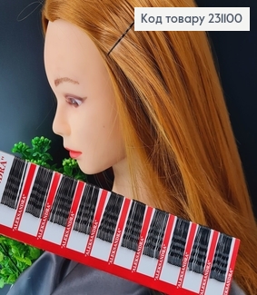 Заколка невидимка металл черная 4 см 100 шт / уп  231100 фото