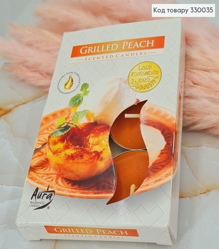 Аромасвечка таблетка BISPOL Персик на гриле 6 шт/4 часов, 15-331 330035 фото 1