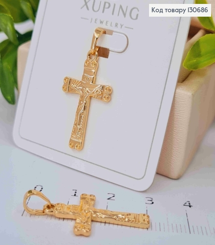 Крестик с Распятием, 2,5*1,5см, Xuping 18K 130686 фото 1