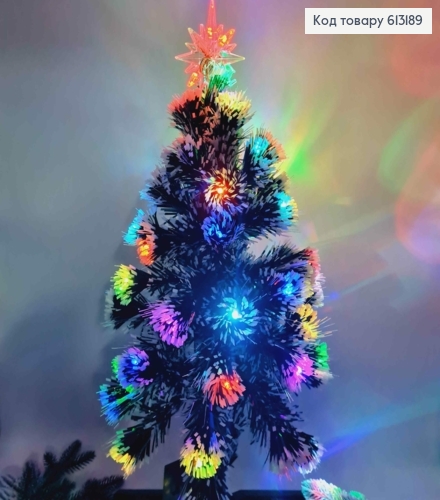 Елка-Гирлянда, Цветная мигающая, со звездой, бело-зеленая, 70см (Мягкая) 613189 фото 1