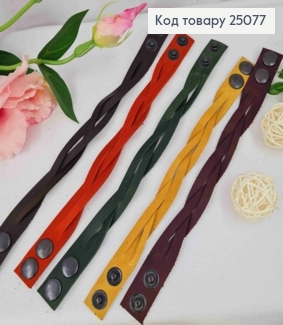 Браслет кожаный Плетеный, с регуляцией размера, 17,19,21см, ручная работа, Украина. 25077 фото