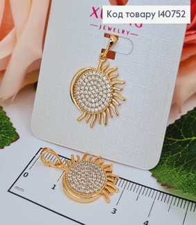 Кулон, "Ніч та День" з камінцями, 2 см, Xuping 18K 140752 фото