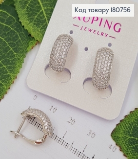 Сережки родовані Пластинка в камінцях, 1,5*0,7см, Xuping 180756 фото
