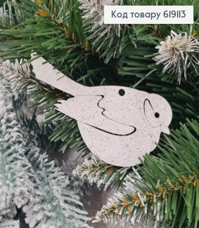 Іграшка на ялинку дерев'яна Пташка Снігур, 10*4,5см, Україна 619113 фото