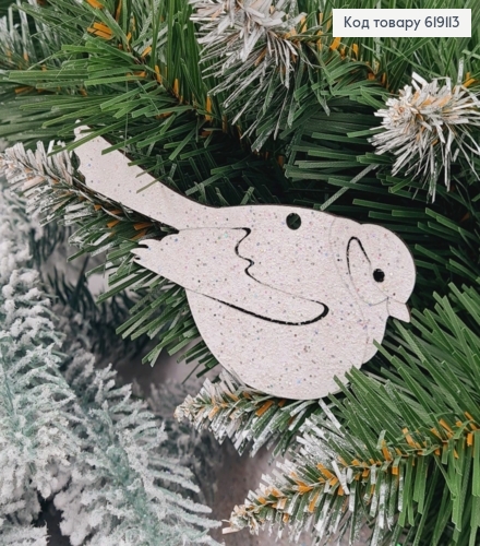 Игрушка на елку деревянная Птичка Снегур, 10*4,5см, Украина 619113 фото 1