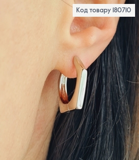 Сережки родовані кільця Граненні, 2*0,3см, Xuping 180710 фото