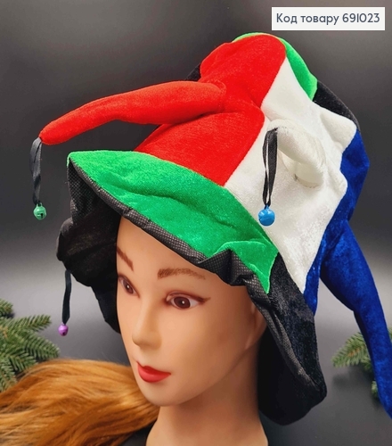 Шапочка футбольного болельщика, карнавальная, с колокольчиками, диам. 30см 691023 фото 1