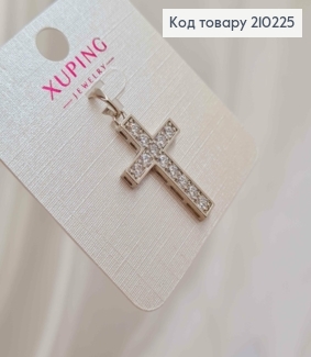 Крестик родованный, с Камешками, размер 2,5*1,5см, Xuping 210225 фото