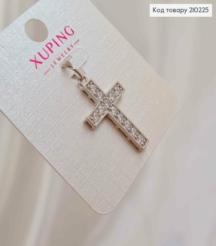 Крестик родованный, с Камешками, размер 2,5*1,5см, Xuping 210225 фото 1