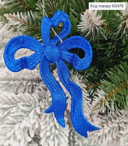 Новогодняя фигура Блеск Бантик СИНИЙ, 14,5*10,5см, Украина 612478 фото 1