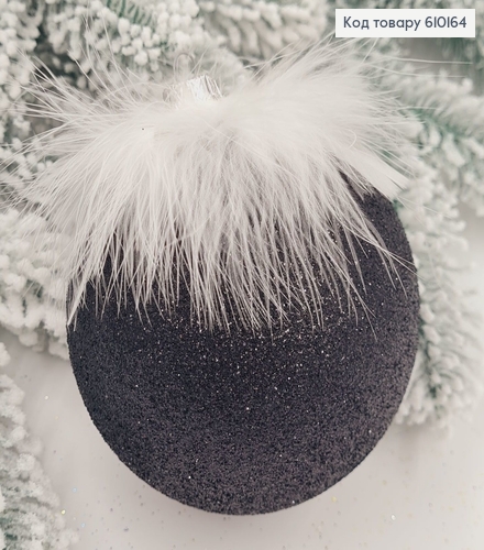 Игрушка шар 100 мм Перья ЧОРНАЯ, Украина 610164 фото 1