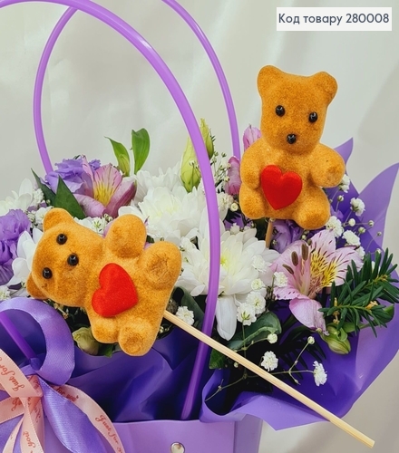 Мишка пенопластовый декор на деревянной палочке 7+10 см коричневый 280008 фото 1