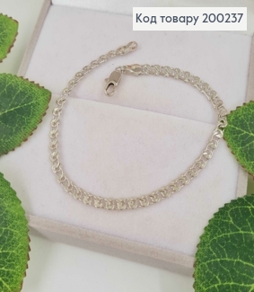 Браслет родований, плетіння вузлики, 0,4см, довж 19см. Xuping 18К 200237 фото