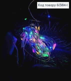 Гирлянда тонкая, на батарейках, цветная, дл. 5м (с батарейками в комплекте) 613184-1 фото
