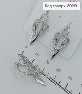 Серьги  родированные Роскошные стрелы с    с камнями   медицинское золото Xuping 180219 фото