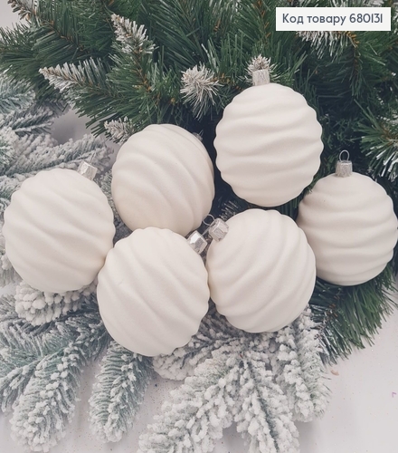 Набор игрушек 80мм Волна Бархат БЕЛЫЙ 6шт/уп, Украина 680131 фото 1