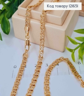 Цепочка плетения УЗЕЛ, ширина 5мм, длина 55см, Xuping 18K 121651 фото