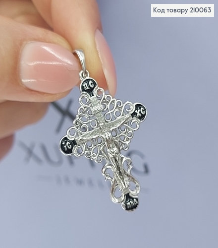 Крестик с распятием 2,3х3,2 см родироване медзолото Xuping 210063 фото 1