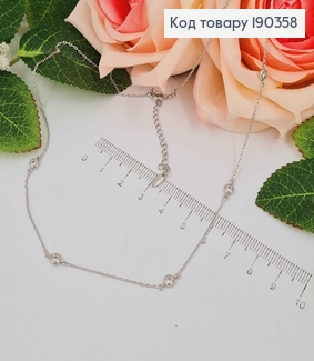 Ланцюжок родований, з камінцями в оправі, довжина 45+5см, Xuping   190358 фото