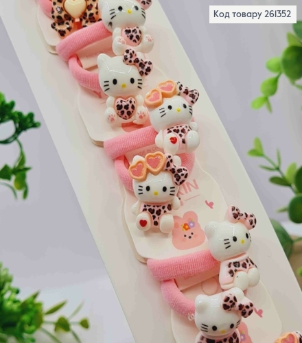 Набор резинок (20шт), HELLO KITTY, Розовый цвет, резинка 3,5см, фигурки 1,5*2,5см 261352 фото 1