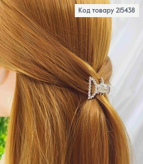 Краб металл, Дуга в камешках, серебряного цвета, 2см 215438 фото