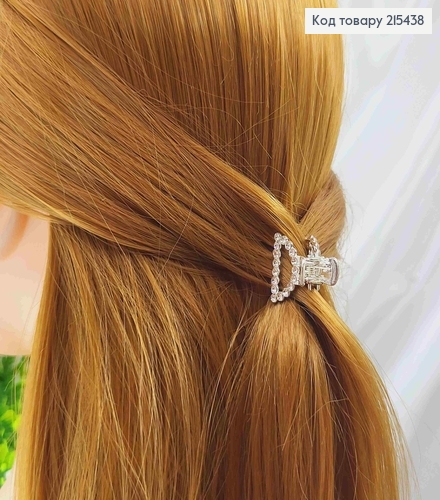 Краб металл, Дуга в камешках, серебряного цвета, 2см 215438 фото 1