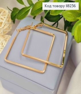 Серьги "РОМБЫ", дл. 5,3см, итальянская застежка, Xuping 18К 118236 фото