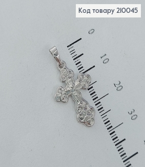 Крестик с распятием 2,3х2см родироване медзолото Xuping 210045 фото