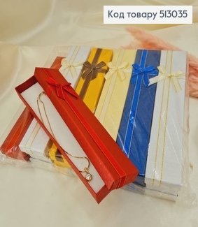 Коробка однотонная шестграники с бантиком 21*4,5*2 см в асс. 513035 фото