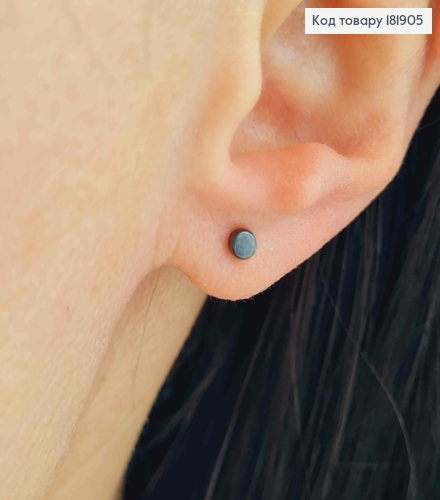 Серьги гвоздики черненые "Шайбочка", размером 0,3см, Xuping 181905 фото 1