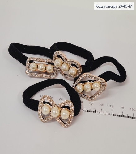 Резинка черная с брошью 10 шт/уп. цена за уп. 244047 фото 1