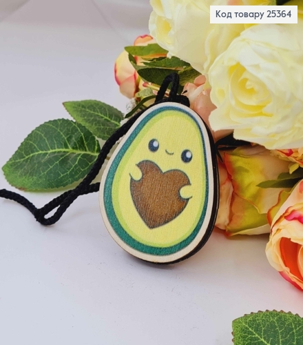 Ароматизатор в авто, деревянный, "Авокадо", 5,5см, (без запаха) 25364 фото 1