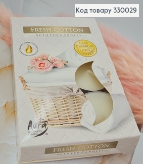 Аромасвечка таблетка BISPOL Свежий хлопок 6 шт/4 часов, 15-338 330029 фото