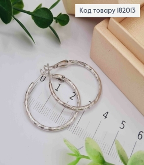 Сережки родовані кільця Гранені, діаметр 3см, Xuping 182013 фото