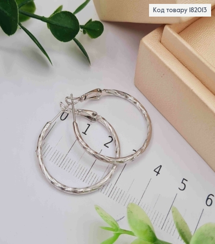 Серьги кольца граненые, диаметр 3см, Xuping 182013 фото 1