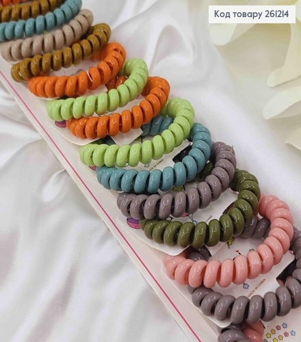 Резинка -пружинка (20шт) ТЕМНІ відтінки в асорт. по 2 на планшетці 261214 фото 2