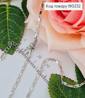 Цепочка родированая овальные пластинки 2мм, длина 45+5см, Xuping  190232 фото