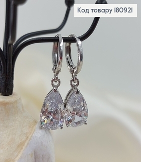 Сережки кільця 1см родовані з великим камнем 1см uping  180921 фото