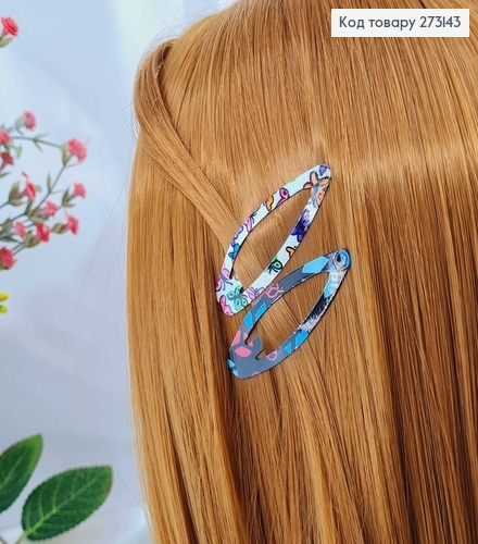 Заколки Тік-так 5 см, "Хіпі" мигдалевидна форма, 12 шт/уп. 273143 фото 2