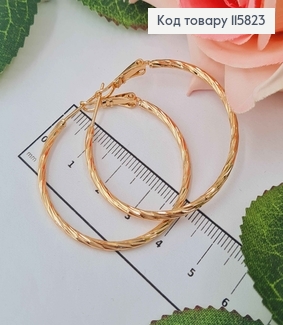 Серьги кольца 4см, с гранями, Xuping 18K 115823 фото