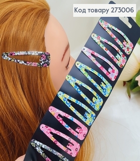 Заколка тік так дитяча з квіточкою  асорт. 12 шт/уп. 273006 фото