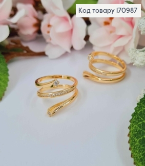 Кольцо "Спираль Жизни" с камнями, Xuping 18К 170987 фото