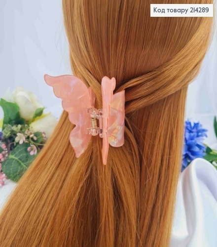 Краб пластик (акрил), МЕТЕЛИК, 7*6,5см, Перламутрово-Персикового кольору 214289 фото 1