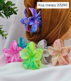 Краб пластик глянцевий "ГАВАЙСЬКА КВІТКА", 9см, Яскраві-Перламутрові кольори в асортименті 213290 фото