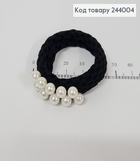 Резинка з перлинками  чорні 10 шт / уп ціна за уп. 244004 фото