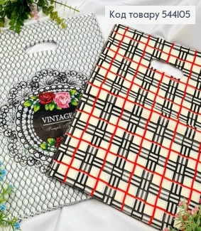 Пакет полиэтиленовый с принтом "Геометрия" и "Vintage" в ассортименте, 100шт/уп, 39*30см 544105 фото
