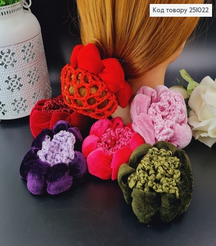 Резинка на гульку велюр  в асорт. 251022 фото 1