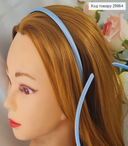 Обруч (заготовка)  пластик ГОЛУБОЙ  обтягнутый тканинью 1см  291164 фото 1